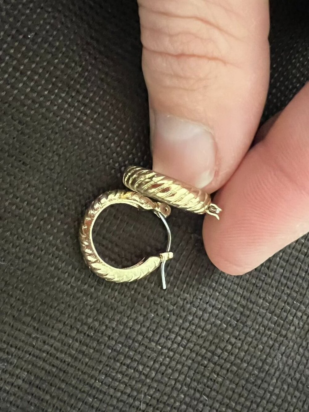 Twisted Gold Hoop Women Earrings Plated Chunky Hollow Hypoallergenic Gift - Picture 2 of 2